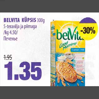 Allahindlus - BELVITA KÜPSIS 300g 5-teravilja ja piimaga