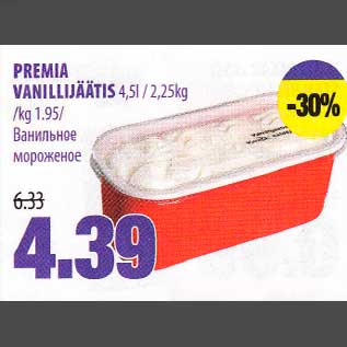 Allahindlus - PREMIA VANILLIJÄÄTIS 4,5L