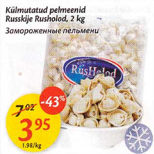 Allahindlus - Külmutatud pelmeenid Russkije Rusholod, 2 kg