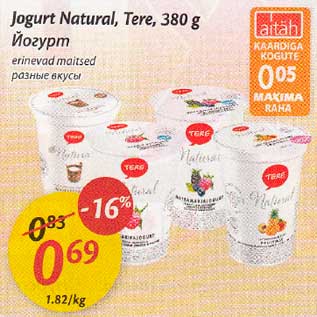 Allahindlus - Jogurt Natural, Tere, 380 g