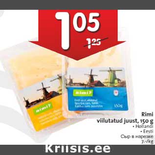 Allahindlus - Rimi viilutatud juust, 150 g