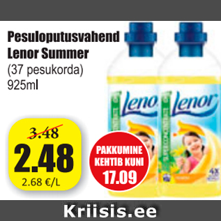 Allahindlus - Pesuloputusvahend Lenor Summer