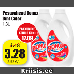 Allahindlus - Pesuvahend Bonux 3 in 1 Color