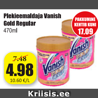 Allahindlus - Plekieemaldaja Vanish Gold Regular