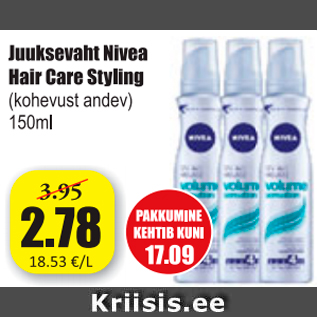 Allahindlus - Juuksevaht Nivea Hair Care Styling