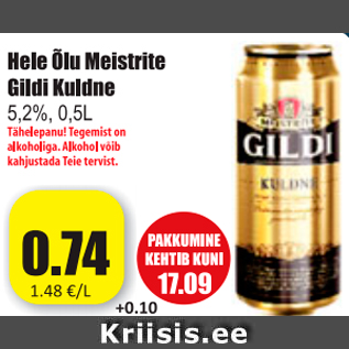 Allahindlus - Hele õlu Meistrite Goldi Kuldne