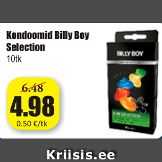 Allahindlus - Kondoomid Billy Boy Selection