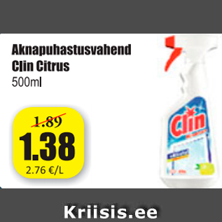 Allahindlus - Aknapuhastusvahend Clin Citrus 500 ml