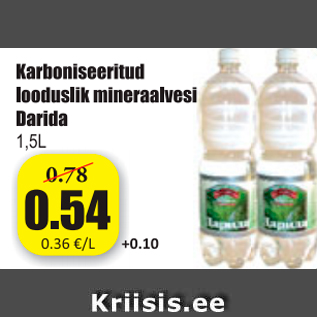 Allahindlus - Karboniseeritud looduslik mineraalvesi Darida 1,5 L