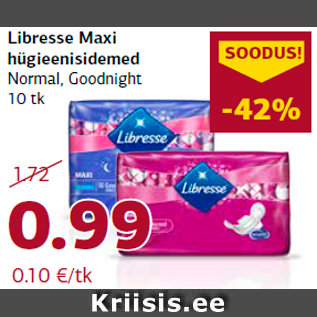 Allahindlus - Libresse Maxi hügieenisidemed