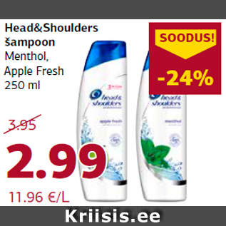 Allahindlus - Head&Shoulders šampoon