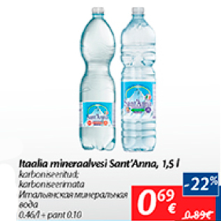 Allahindlus - Itaalia mineraalvesi Sant´Anna, 1,5 l