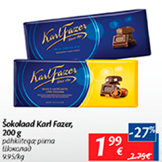 Allahindlus - Šokolaad Karl Fazer, 200 g