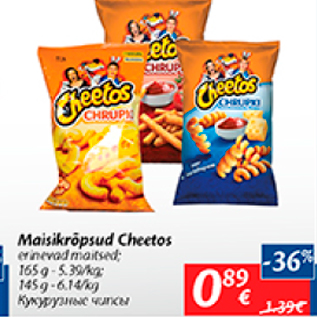 Allahindlus - Maisikrõpsud Cheetos