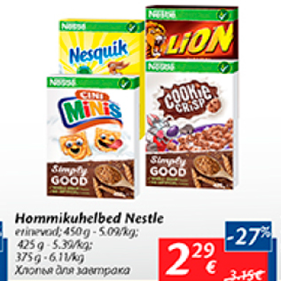 Allahindlus - Hommikuhelbed Nestle