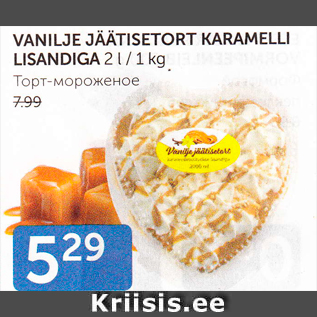 Allahindlus - VANILJE JÄÄTISETORT KARAMELLI LISANDIGA