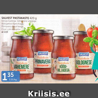 Allahindlus - SALVEST PASTAKASTE 420 G