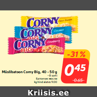 Allahindlus - Müslibatoon Corny Big, 40 - 50 g