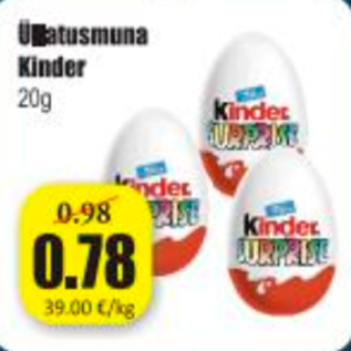 Allahindlus - Üllatusmüna Kinder 20 g