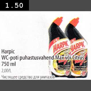 Allahindlus - Harpic WC-poti puhastuswahend Max või Citrus 750 ml