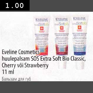 Allahindlus - Eveline Cosmetics huulepalsam S0S Extra Soft Bio Classic, Cherry või Strawberry 1lml