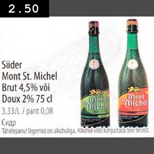 Allahindlus - Siider Mont St. Michel Brut 4,5% või Doux 2% 75 cl