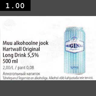 Allahindlus - Muu alkohoolnejook Hartwall 0riginal Long Drink 5,5% 500 ml