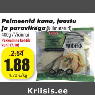 Allahindlus - Pelmeenid kana juustu ja puravikega , (külmutatud) 400g / Viciunai