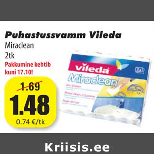 Allahindlus - Puhastussvamm Vileda Miraclean 2tk