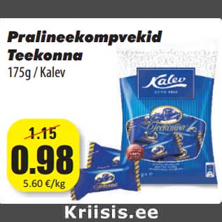 Allahindlus - Pralineekompvekid Teekonna 175g / Kalev