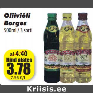 Allahindlus - Oliiviõli Borges 500ml / 3 sorti