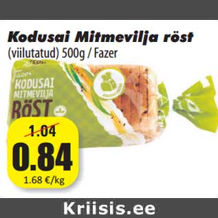 Allahindlus - Kodusai Mitmevilja röst (viilutatud) 500g / Fazer