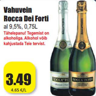 Allahindlus - Vahuvein Rocca Dei Forti al 9,5%, 0,75L