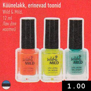 Allahindlus - Küünelakk, erinevad toonid Wild & Mild, 12 ml