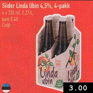 Allahindlus - Siider Linda Ubin 4,5%, 4-pakk