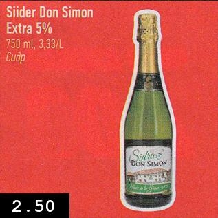 Allahindlus - Siider Don Simon Extra 5% 750 ml, 3,33/L