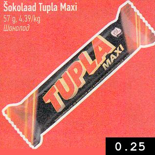 Allahindlus - Šokolaad Tupla Maxi 57 g, 4,39/kg