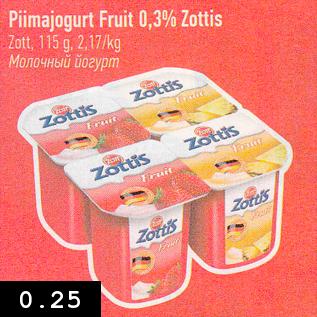 Allahindlus - Piimajogurt Fruit 0,3% Zottis