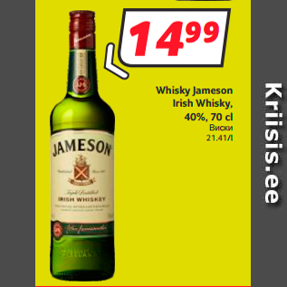 Allahindlus - Whisky Jameson Irish Whisky, 40%, 70 cl