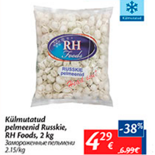 Allahindlus - Külmutatud pelmeenid Russkie, RH Foods, 2 kg