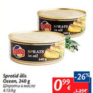 Allahindlus - Sprotid õlis Ocean, 240 g