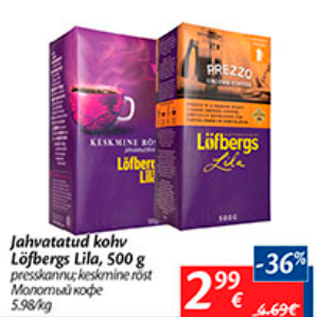 Allahindlus - Jahvatatud kohv Löfbergs Lila, 500 g