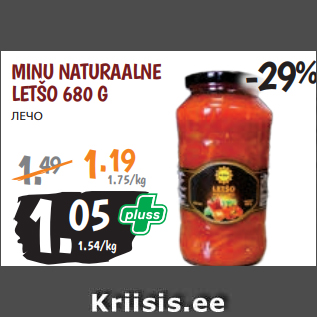 Allahindlus - MINU NATURAALNE LETŠO 680 G