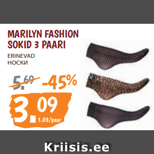 Allahindlus - MARILYN FASHION SOKID 3 PAARI