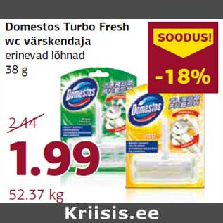 Allahindlus - Domestos Turbo Fresh wc värskendaja