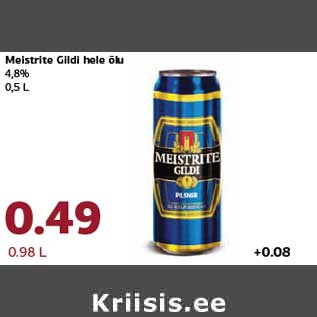 Allahindlus - Meistrite Gildi hele õlu 4,8% 0,5 L