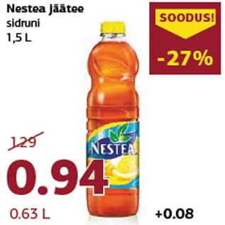 Allahindlus - Nestea jäätee sidruni 1,5 L