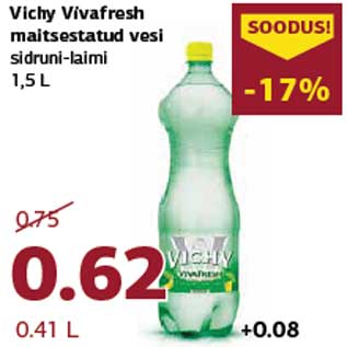 Allahindlus - Vichy Vivafresh maitsestatud vesi sidruni-laimi 1,5 L