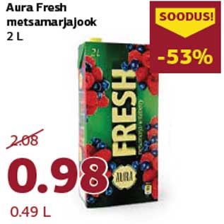 Allahindlus - Aura Fresh metsamarjajook 2 L