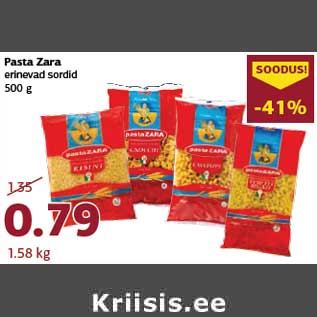 Allahindlus - Pasta Zara erinevad sordid 500 g